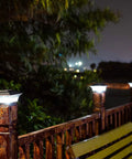 Solar Post Lights For Outdoor Deck And Fence Two Mode Led Lighting Warm White Or Bright White Black Finish 6 Pack Fits 4x4 Wooden Posts