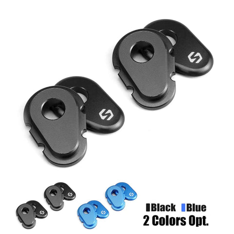 Aluminum Indicator Light Converter And Blinker Adapter For Yamaha Tenere 700 World Raid 2022 2024 And Tenere 700 XTZ700 2019 2024 CNC Machined Black Anodized 6061 Aluminum Beefed Up Lightweight Durable Front Indicator Hole 10mm Compatible, black pair