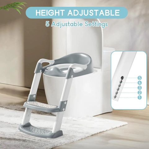 Super No Fuss Toddler Potty Training Setup With Built In Step Stool Ladder And Splash Proof Seat Designed For Worry Free Bathroom Mastery For Kids And Parents