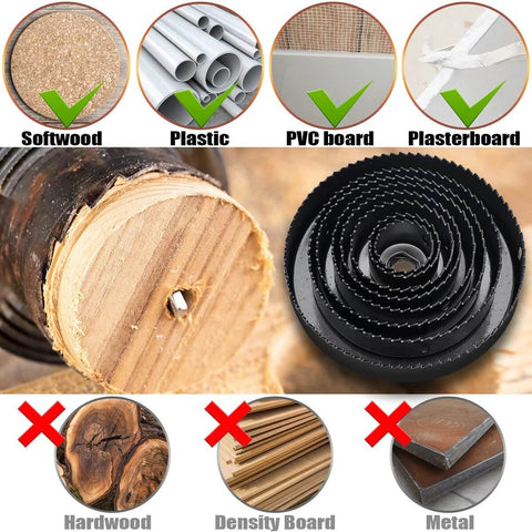 PETUOL Hole Saw Set, 22pcs, 3/4–5 in (19–127mm); includes blades, mandrels, storage box for softwood, plywood, drywall, PVC