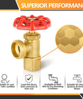 Close-up of Five Pack Brass Boiler Drain Valves For Home Plumbing And Heating Systems With Three Quarter Inch FIP Inlet And MHT Outlet