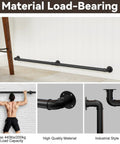 All In One Bar Foot Rail Kit For Undercounter Mounts In Matte Black with internal connectors and end caps shown installed