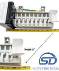 Refrigerator Ice Maker Assembly Replacement Fits W10793298 W10377152 W10469286 Easy Install No Fuss Setup Durable Build For Major Brands And Home Kitchens Reliable Ice Production, showing size measurement.