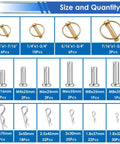 All In One 270 Piece Hitch Pin Kit With 31 Sizes For Trailers And Farm Equipment Includes Square PTO Pins Lynch Pins
