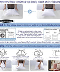 Instructions on how to fluff Pack Of 2 12x20 Outdoor Pillow Inserts Water Resistant And Waterproof Lumbar Cushions.
