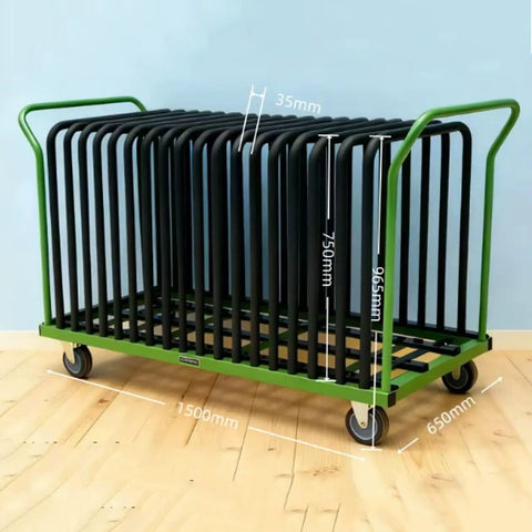 Heavy Duty Material Handling Cart And Industrial Storage Trolley For Sheet Metal with dimensions 1500mm x 965mm x 650mm, steel frame, ideal for warehouse transport.