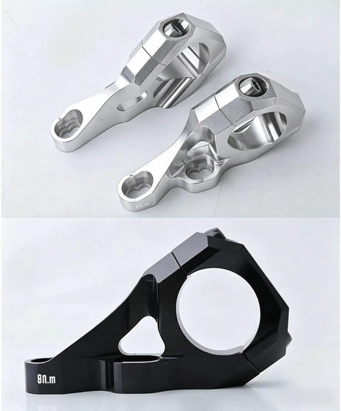 Direct Mount Stem For 31.8mm Bars, CNC Machined 6061 Aluminum, 35mm Rise Handlebar Stem For Downhill DH Dual Crown Forks, Silver and Black