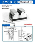 ZY60-80 Heavy Lift Pneumatic Self Centering Vise with dimensions and tools, ideal for machining centers and precise cuts.