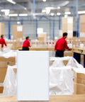 12.5 By 19 Inch White Poly Bubble Mailers Self Seal Padded Packing Envelopes in warehouse setting.