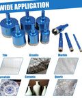 Badass Premium Ten Piece Diamond Tile Hole Saw Kit with various sizes for precision masonry drilling in tile, granite, marble, and ceramic.