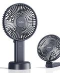 Ultra Quiet 6 Inch Handheld Personal Fan With 6 Speeds Rechargeable Battery Desktop Base 180 Degree Foldable For Travel Concerts