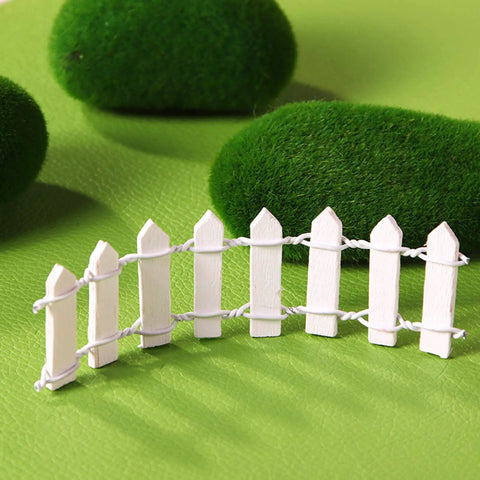 Four Piece 35 Inch White Wood Picket Fairy Garden Fence Set For Dollhouse Miniatures And Home Garden Displays Great For Plant Pots Diy Dioramas And Craft Projects For Adults