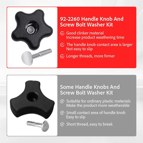 Handle Knob And Screw Bolt Washer Kit For Lawn Mowers And Snow Blowers Replacement Parts 92-2260 106-4161 comparison image