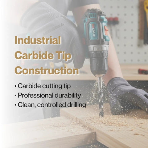 Top Notch 18-Piece Rodman Silver Bullet Drill Bit Kit For Pros To Smash Steel, Concrete, Tile, Wood And Glass With Ease On Any Job Site, drilling wood
