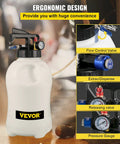 Front view of VEVOR 10L transmission fluid pump with flow-control valve and pressure gauge