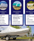 Heavy Duty 20 By 20 Poly Tarp Silver And Black Waterproof UV Blocking 10 Mil Tarp covering a boat outdoors