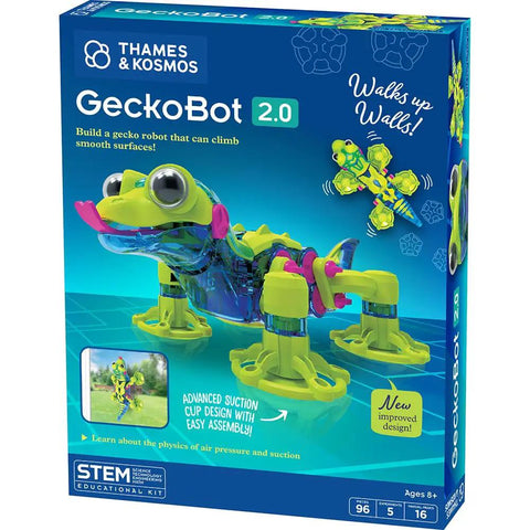 GeckoBot 2.0 Wall Climbing Robot Kit box with image of multi-leg bot