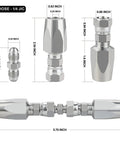 ANCIMOON 4-piece chrome-plated hydraulic hose repair fittings kit; sizes 1/2", 3/8", 1/4" for single-wire hoses