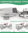 Cabinet Hinge Damper Pack Of 20 For Blum Straight Arm Full Overlay Hinges With Nickel Plated Finish Replaces 973A0500.01 Dampers