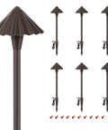 Selectable 3000K 4000K 5000K LED Landscape Pathway Lights Pack Of 6 Low Voltage 5W 12V 15V AC DC Waterproof bronze stake lights
