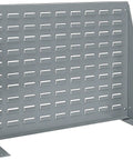 Heavy Duty Steel Louvered Panel Standing Workbench Storage Rack For Mounting AkroBin Bins, 28 Inch W X 8 Inch D X 20 Inch H, Gray Garage Organizer With Space Saving, Modular And Adjustable Stand