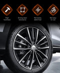 Close-up of car wheel with Large 6 Spline Lug Nut Socket Locking Tool For Wheel Lock Removal, heavy-duty black socket exterior.