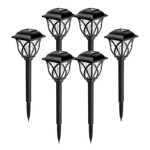 6 Pack Solar Pathway Lights Outdoor LED Garden Lights Waterproof Landscape Lights for Lawn Patio Yard Garden Walkway Auto On at Dusk