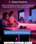 Couple using Smart LED Strip Lights 32.8ft RGB WiFi with HomeKit Siri Alexa Google Assistant in ambient room setting