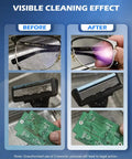 Before and after cleaning results of eyeglasses, razor, and circuit board with 15L Ultrasonic Cleaner With Knob, 760W Total Power, 40kHz Digital Cavitation And Heater.