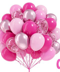 60 Pieces Hot Pink Balloons Set With Light Metallic Confetti 12 Inch Latex Balloons For Wedding Bridal Shower Baby Shower And Birthday Party Decor