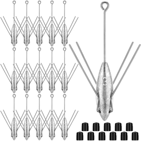 Sputnik Sinker Fishing Weights 3 Oz Pack Of 10 For Saltwater Surf Casting Catfish Beach Ocean Fishing with Durable Black Rubber Sleeves