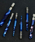 6 Piece Drill And Tap Bit Set With Nano Blue Coating For Quick Drilling Tapping Deburring And Countersinking In Metric Sizes