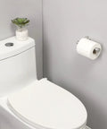 Two Pack Toilet Paper Holder For Bathroom Wall Mount In Brushed Stainless Steel Finish Heavy Duty Tissue Dispenser next to toilet