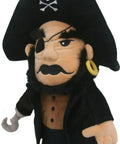 Plush pirate figure with black hat and eyepatch used for Pirate Driver Headcover for Golf Clubs with Fully Lined Elastic Fit.