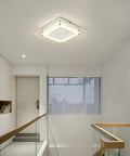Modern hallway with 11 Inch LED Ceiling Light Fixture Flush Mount With Crystal Design For Bedroom Living Room Hallway And Entryway Modern Energy Saving Ceiling Lamp Ideal For Eco Friendly Homes With Lit Crystal Glow And Soft White Illumination.