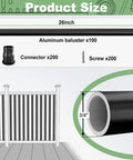Top Shelf 100 Pack 26 Inch Black Aluminum Deck Balusters Built Like A Brick With Zero Fuss Powder Coat, connectors and screws.