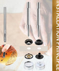 Installation tools for Heavy Duty Snap Fasteners Kit 15mm 320 Pieces 80 Sets 4 Colors Stainless Steel Snaps in use on leather.
