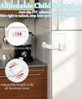 Adjustable lock from All In One Baby Proofing Kit 46 Pack For Cabinets Drawers Outlets And Corner Guards With 6 Cabinet Locks