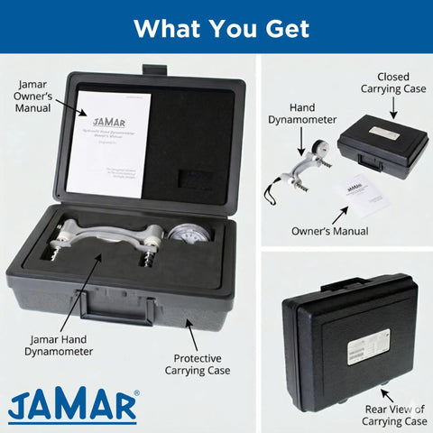 Professional Grade Hand Grip Dynamometer And Strength Tester For Rehab, Therapy And Fitness Training, Hydraulic Grip Meter With Adjustable Handle That Fits All Hand Sizes And Delivers Clinically Accurate Readouts. in carrying case with manual