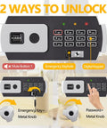 Digital keypad and emergency keyhole of Front Drop Slot Deposit Safe Fireproof With Digital Combination Anti Fishing Safe Box.