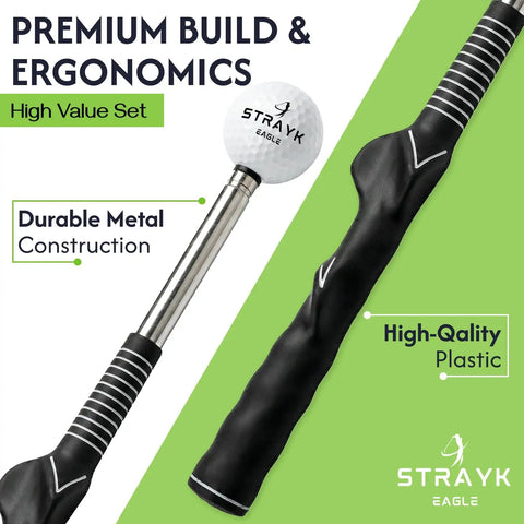 Retractable Golf Swing Trainer That Busts Your Slice, Hypes Tempo, And Delivers Instant Feedback, metal and plastic build