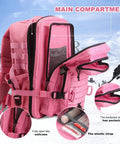 Pink 45L MOLLE Assault Backpack With Bottle Holder And D Rings 3 Day Tactical Rucksack For Camping And Mil Grade Use, open view