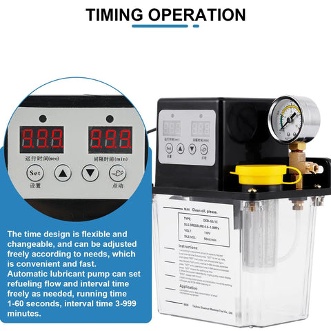 Automatic Lubrication Pump With 0 To 1.6 MPa Pressure Gauge And Low Oil Level Alarm, digital display and control panel visible