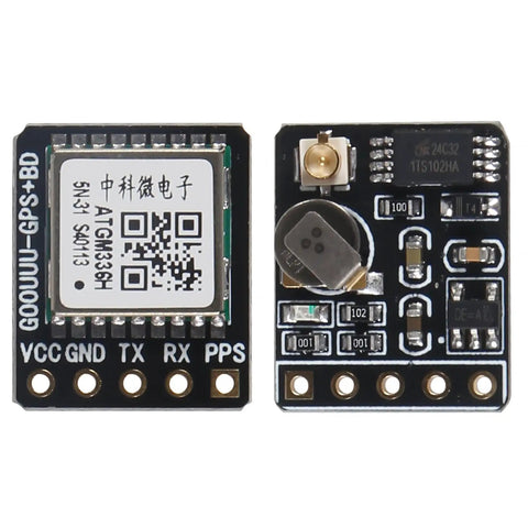 Dual Mode GPS BDS Flight Control Module With Satellite Positioning Navigator For Arduino And DIY Drones NEO M8N NEO 6M Replacement ATGM336H Compatible GNSS Receiver For Hobbyist Projects, front view of two circuit boards with connectors and components.