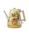 Retro 1L Electric Kettle Cordless 800W Fast Boil Double Wall 304 Stainless Steel BPA Free Auto Shut Off Compact Floral Design