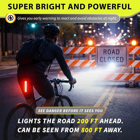 Night Riding Bike Lights Front And Back USB Rechargeable Headlight Taillight Set Water Resistant 9 Modes Super Bright Reflectors For City Commutes And Safe Night Rides Great For Men Women And Kids