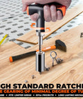 Hand using Ratcheting Universal Socket Tool Set With T-Handle Screwdriver And Power Drill Adapter Fathers Day Gift