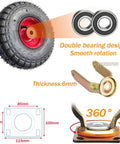 Badass Heavy Duty Rubber Caster Wheels With Shock Absorbing Steel Plate Base For Cart Trolley Furniture Shop Toolboxes Workshop Gear Smooth Glide And Easy Push Daily showing rubber wheel with double bearing design.