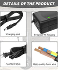 54.6 Volt Lithium Battery Charger for Jetson Haze JHAZE Series Black OB CAN BLK Replacement Fast Charge Power Adapter components