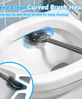 Heavy Hitter Toilet Brush And Plunger Set Featuring Curved Scour Bristles Gray with nylon bristles for effective toilet cleaning.